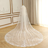 Full Floral Lace Edge Bridal Veil With Comb