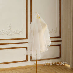 36'' Short Bridal Veils Ribbon Edge Women's Wedding Veil minimalist veil
