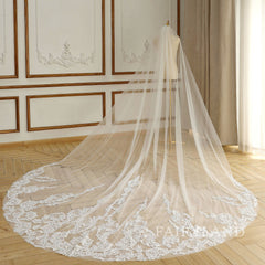 Vintage lace bridal veil glitter sequins wedding veil gorgeous church bridal veil