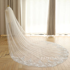 Plant Appliques Beading Sequins Bridal Veil Headpiece