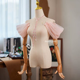 Blush Tulle Puff Sleeves – Removable Bridal & Editorial Photoshoot Arm Accessories by FAIRYLAND