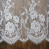 Elegant Floral Lace Bridal Gloves – Sheer Long Wedding Gloves with Scalloped Edge