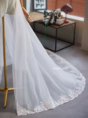 A-Line Tulle Wedding Skirt with Lace Hem – Soft Layered Bridal Overskirt by FAIRYLAND