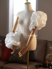 Detachable Oversized Puff Sleeves β Voluminous Statement Shoulder Sleeves for Bridal & Formal Gowns