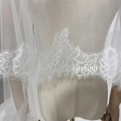 Blusher Veil, Lace Edge Bridal Veil, Mantilla Lace Wedding Veil, Lace Veil, Chantilly Lace Veil, Church Wedding Veil, Scalloped Edge Veil