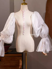 Sheer Organza Puffy Sleeves – Detachable Dramatic Tulle Arm Accessories for Bridal & Photoshoot