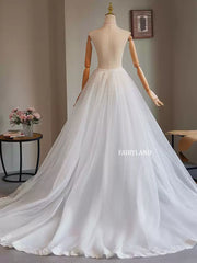 A-Line Tulle Wedding Skirt with Lace Hem – Soft Layered Bridal Overskirt by FAIRYLAND