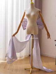 Lavender Shimmer Oversized Bow Train – Backless Bridal & Editorial Photoshoot Accessory by FAIRYLAND