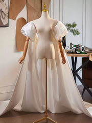 Detachable Bridal Overskirt Train with Open Back – Elegant Cathedral Wedding Skirt Extension