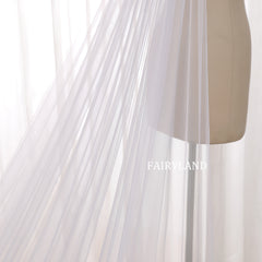 Floral Embroidered Cathedral Wedding Veil – Green Leaf Long Train