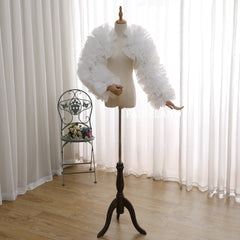 Fairyland Ruffled Organza Puff Sleeve Bolero | Statement Bridal Jacket