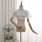 Romantic Polka Dot Tulle Flutter Sleeves – Detachable Sheer Wedding Dress Sleeves