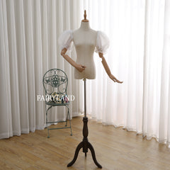 Sheer Organza Puff Bridal Sleeves – Soft Detachable Wedding Dress Sleeves