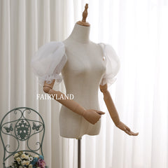 Sheer Organza Puff Bridal Sleeves – Soft Detachable Wedding Dress Sleeves