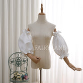 Detachable Puff Sleeve Bridal Arm Sleeves – Off-Shoulder Satin Wedding Dress Sleeves