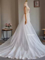 A-Line Tulle Wedding Skirt with Lace Hem – Soft Layered Bridal Overskirt by FAIRYLAND