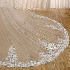 Romantic and Vintage Sliver Sequins Tiny Flower Inspired Wedding Veils