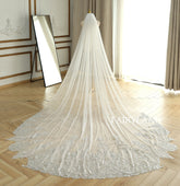 Glitter Sliver Beads & Sequins Bridal Veil Headpiece