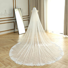 Plant Lace Bridal Veil - Delicate Flowers Wedding Veil