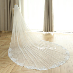 Plant Lace Bridal Veil - Delicate Flowers Wedding Veil