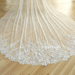 Sparkly Sliver Sequins Bridal Veil For Wedding With Sleeves