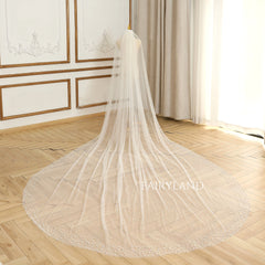 Simple Romantic Peals Wedding Veil Cathedral