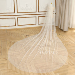 Simple Romantic Peals Wedding Veil Cathedral