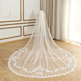 Unique Full Lace Edge Wedding Veil For Bridal