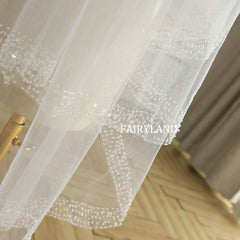 Glam Beading Edge Bridal Short Veil With Blusher