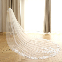 Country Wedding Veil Blush Veil With Flowers