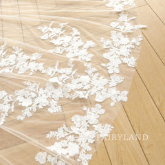 Country Wedding Veil Blush Veil With Flowers