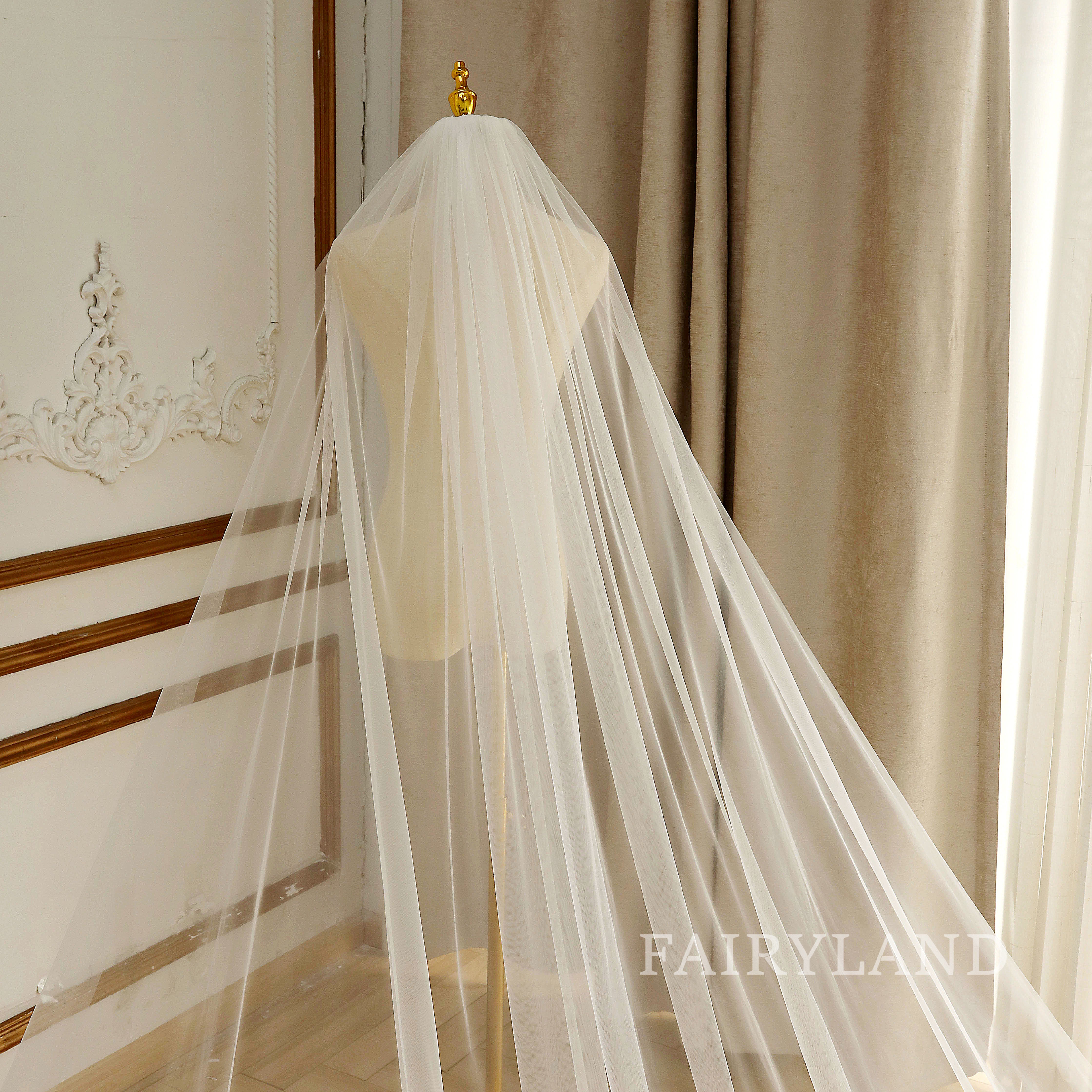 Vintage lace bridal veil glitter sequins wedding veil gorgeous church bridal veil
