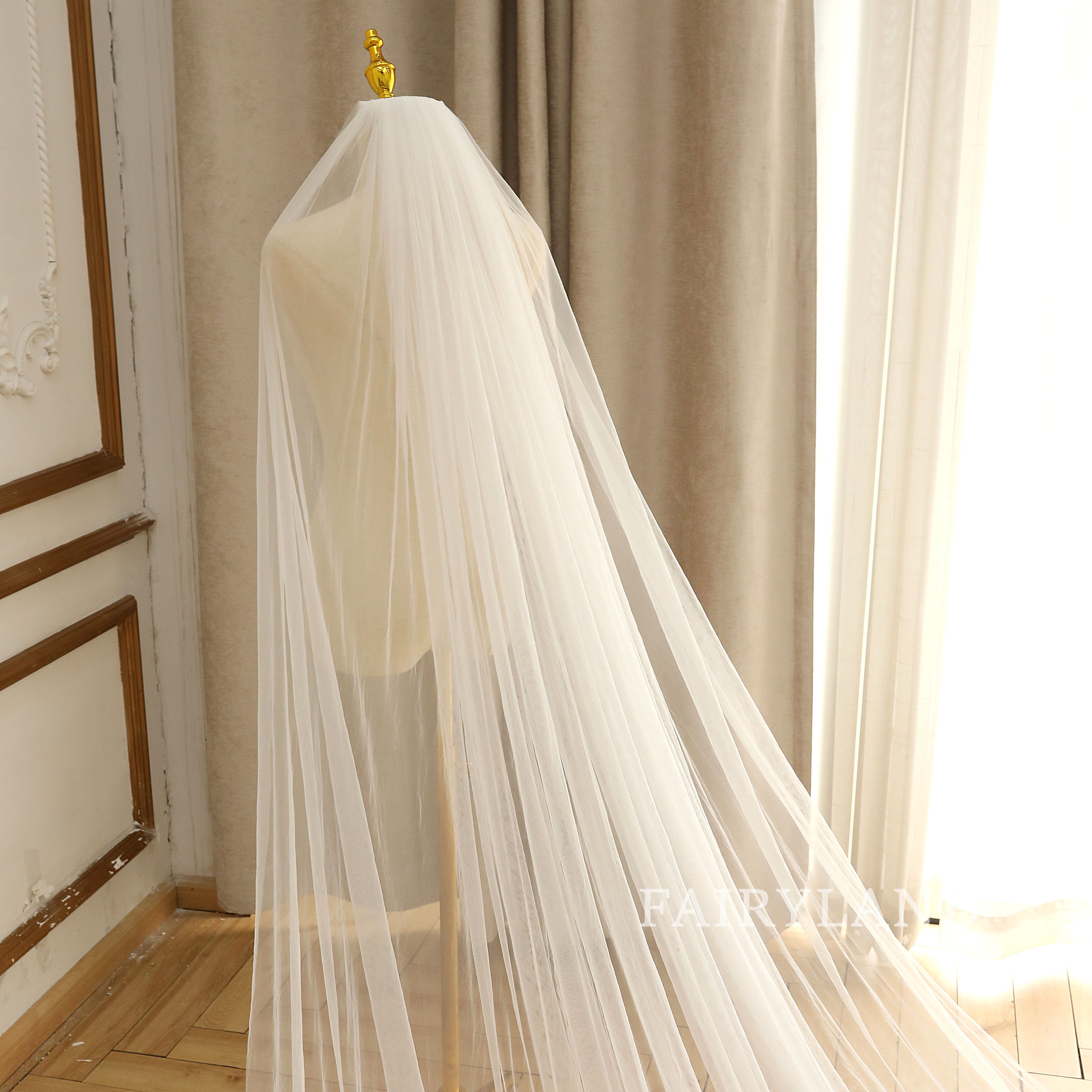 Plant Appliques Beading Sequins Bridal Veil Headpiece