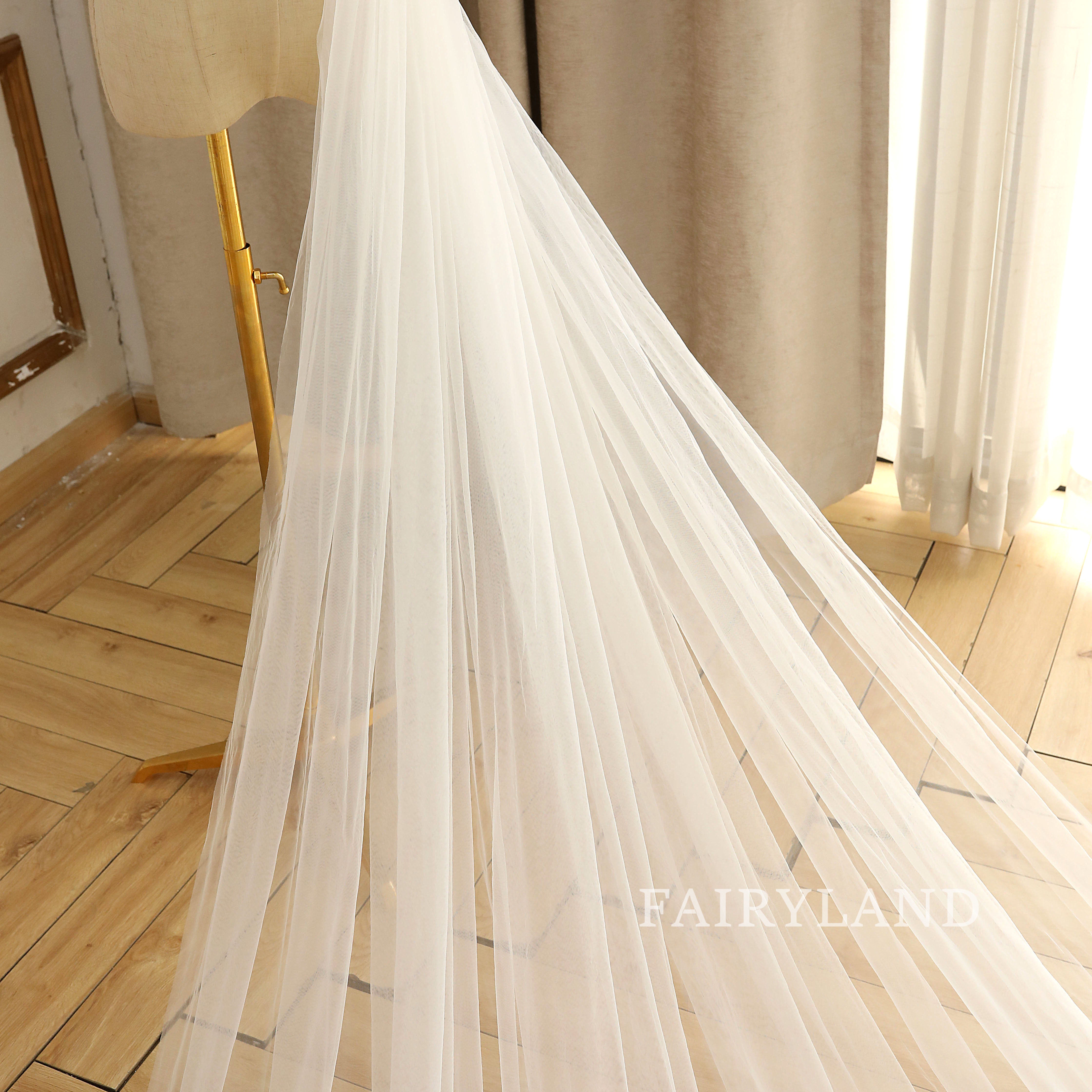 Plant Appliques Beading Sequins Bridal Veil Headpiece