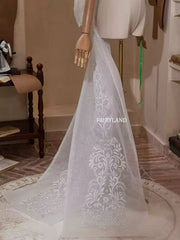 Embroidered Lace Bow Train – Elegant Oversized Bridal Back Bow Accessory for Wedding & Photoshoots by FAIRYLAND