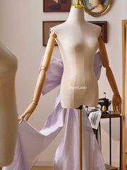 Lavender Shimmer Oversized Bow Train – Backless Bridal & Editorial Photoshoot Accessory by FAIRYLAND