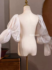 Sheer Organza Puffy Sleeves – Detachable Dramatic Tulle Arm Accessories for Bridal & Photoshoot