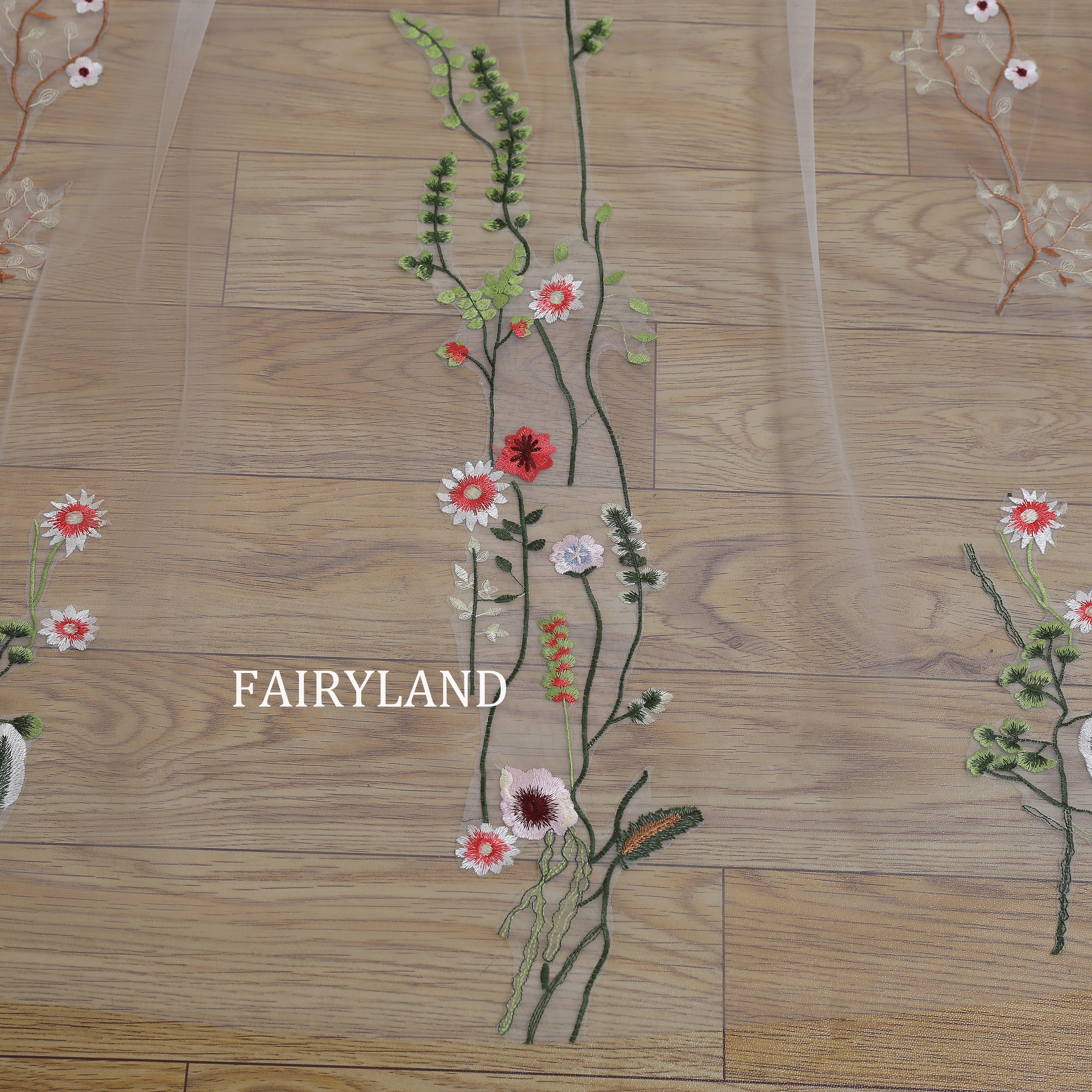 Floral Embroidered Cathedral Veil – Long Boho Bridal Train