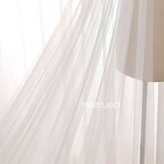 Cathedral Wedding Veil With White Floral Lace Embroidery by FAIRYLAND