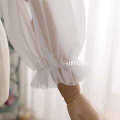 Fairyland Sheer Tulle Puff Sleeves | Detachable Bridal Arm Sleeves