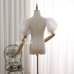 Sheer Organza Puff Bridal Sleeves – Soft Detachable Wedding Dress Sleeves