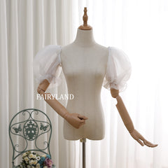 Sheer Organza Puff Bridal Sleeves – Soft Detachable Wedding Dress Sleeves