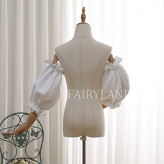 Detachable Puff Sleeve Bridal Arm Sleeves – Off-Shoulder Satin Wedding Dress Sleeves