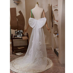 Embroidered Lace Bow Train – Elegant Oversized Bridal Back Bow Accessory for Wedding & Photoshoots by FAIRYLAND