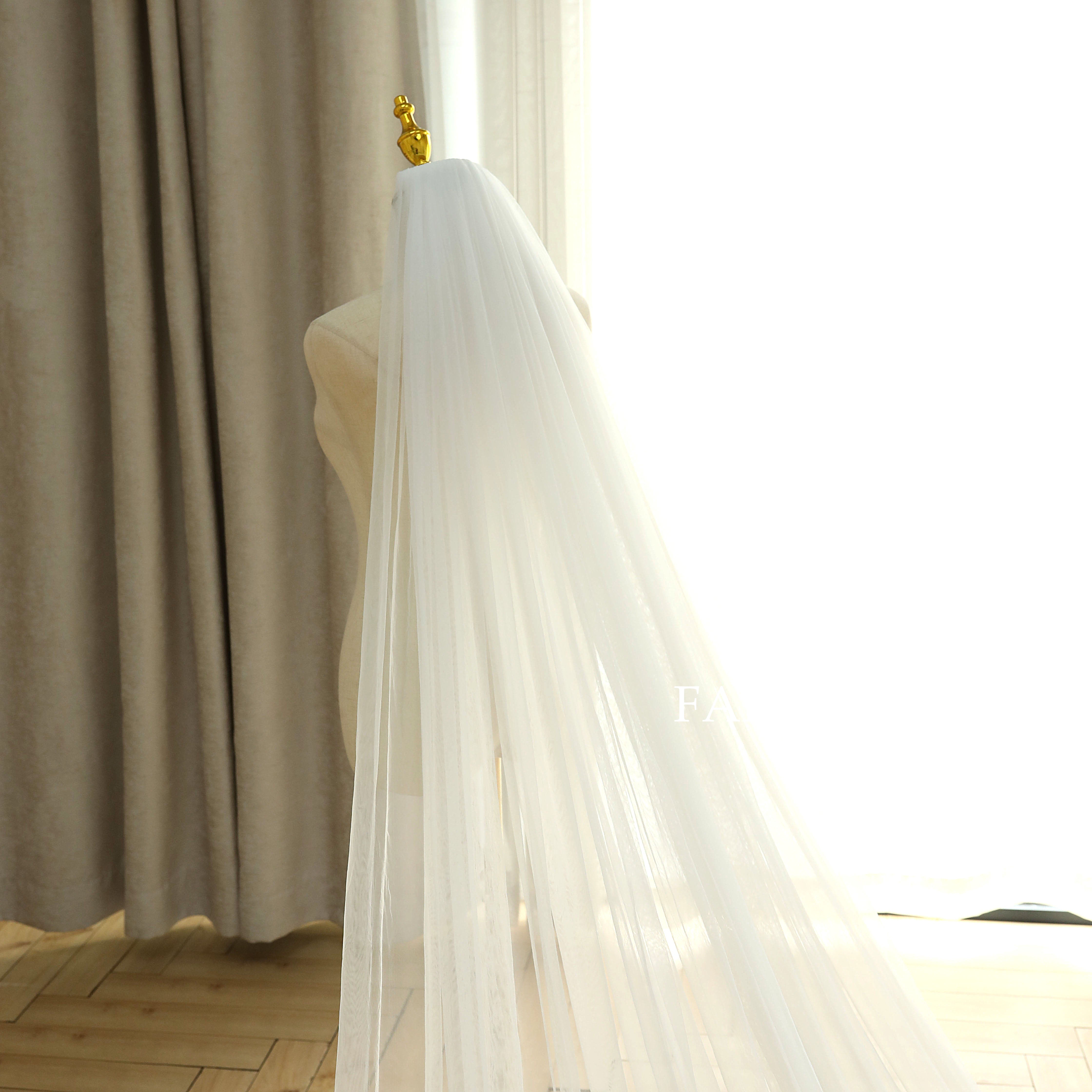 Glitter Sliver Beads & Sequins Bridal Veil Headpiece