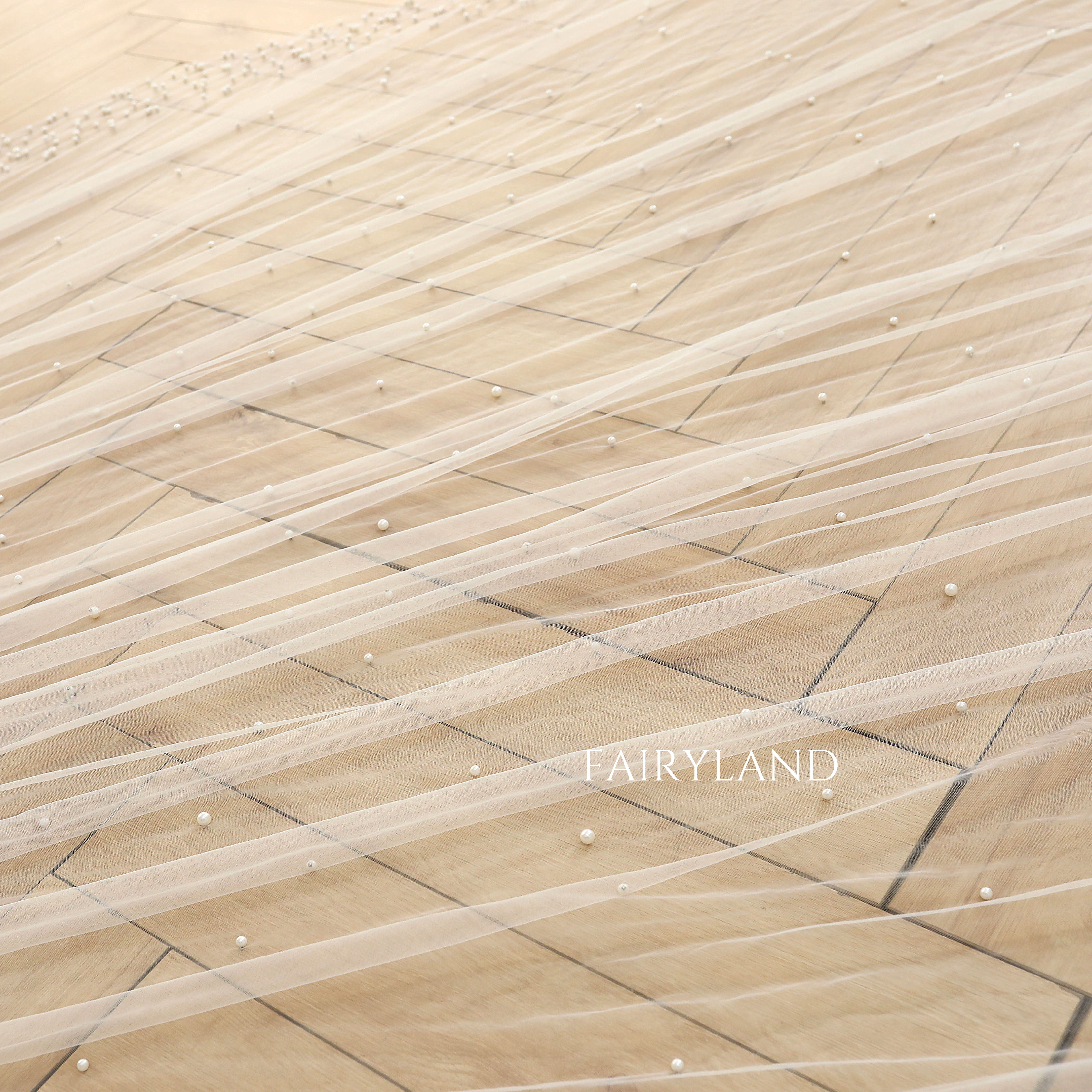 Simple Romantic Peals Wedding Veil Cathedral