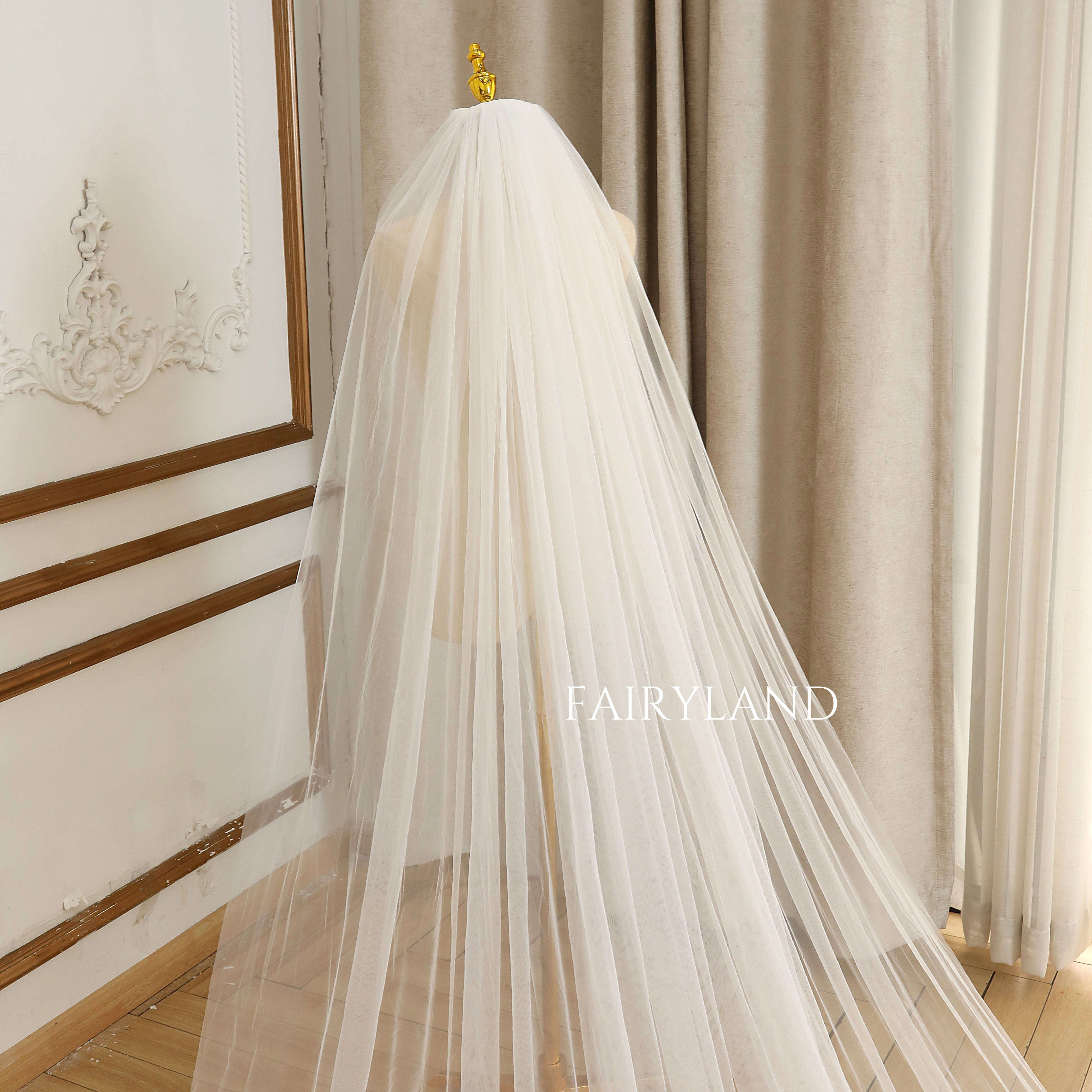 Sequins & Beaded Wedding Veil With Delicate flowers