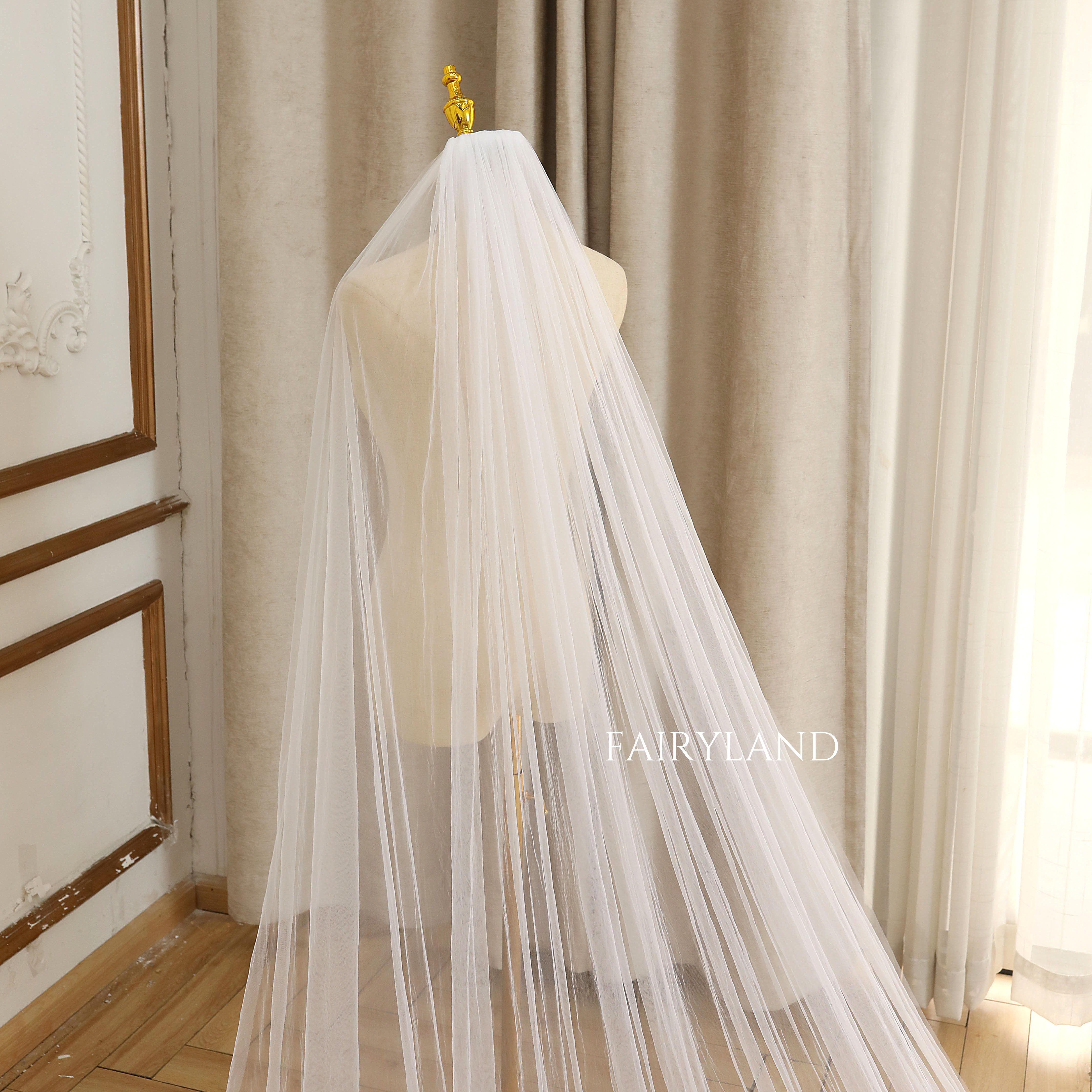Vintage Royal Lace Wedding Bridal Veil With Floral